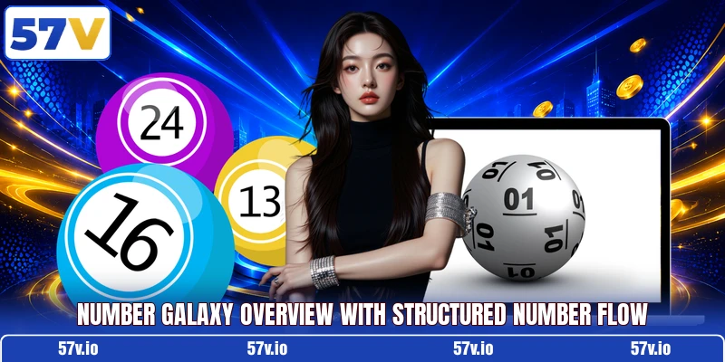 Number galaxy overview with structured number flow
