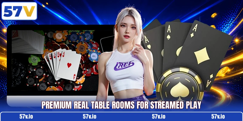 Premium real table rooms for streamed play
