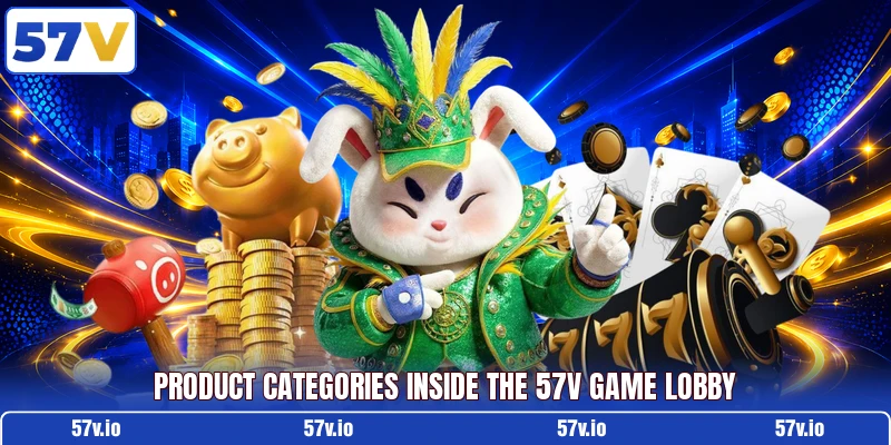 Product categories inside the 57v game lobby