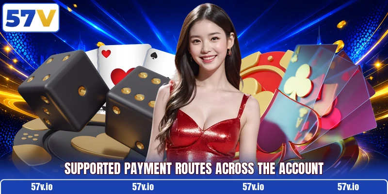 Supported payment routes across the account